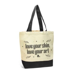 In Awe Cotton Tote Bag - Black/White