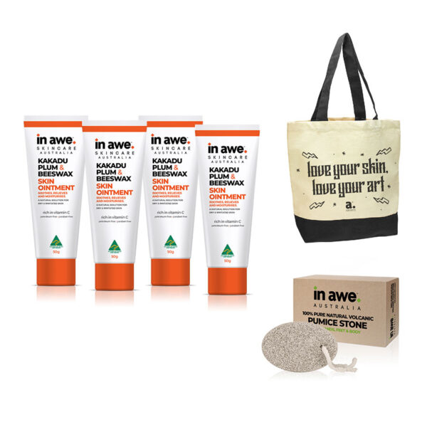 Buy 4 Tubes & Get a Pumice Stone + Tote Bag Free