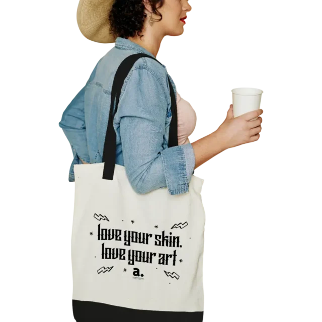 Cotton Tote Bag – Black/White