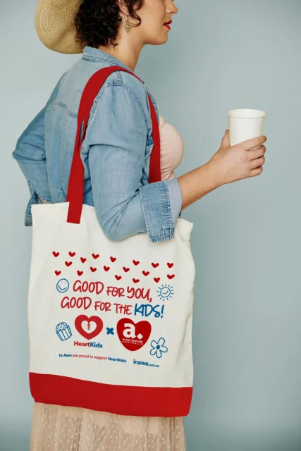 Product thumbnail for In Awe Cotton Tote Bag – HeartKids Special Edition