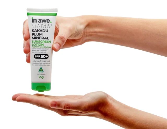 Product thumbnail for In Awe SPF50+ Mineral Sunscreen Lotion with Kakadu Plum 75g